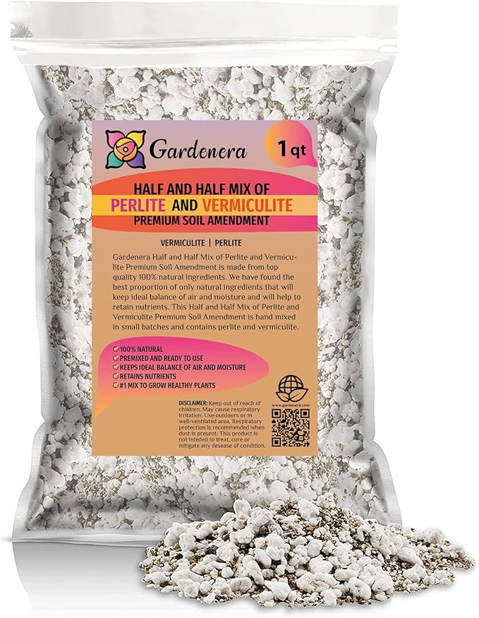 Premium Perlite and Vermiculite Blend for Seedling, Cuttings, and Propagation - Achieve Optimal Moisture Control and Root Development - 1 Quart-VerdiqueGarden