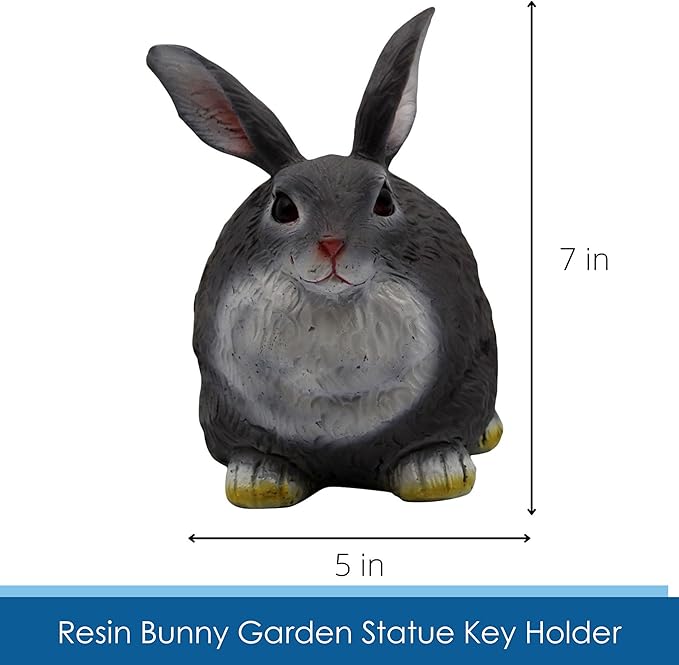 Stocky Bunny Garden Statue - Outdoor Key Hider for Garden, Porch or Patio - Magnetic Cover Key Hider-VerdiqueGarden