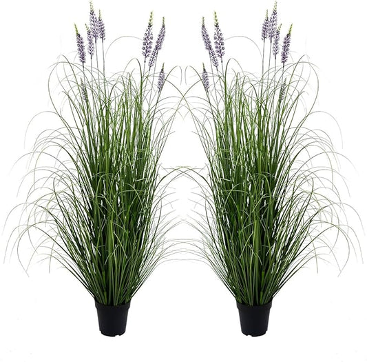 Artificial Plant 5ft(2pack) Tall Artificial Lavender Plant,Faux Plants Indoor Home Decorative Artificial Plants & Flowers in Pot Fake Plant, House Plant Indoor-VerdiqueGarden
