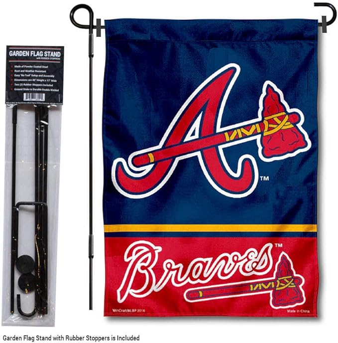 WinCraft Atlanta Garden Flag with Stand Holder-VerdiqueGarden