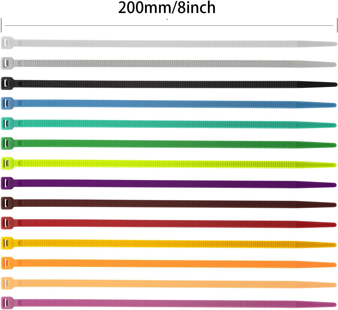 XINGO 100PCS Cable Zip Ties Heavy Duty, Premium Nylon Plastic Wire Ties with 50 Pounds Tensile Strength, Self-Locking Black Nylon Zip Ties for Indoor and Outdoor (8 inch, Red)-VerdiqueGarden