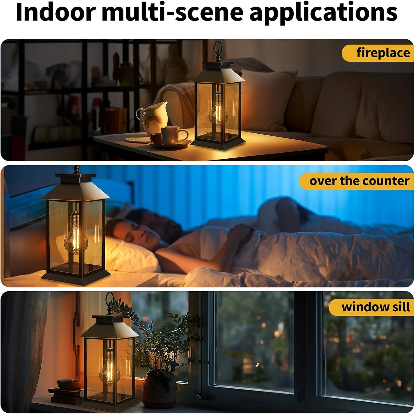 2 Pack Hanging Solar Lanterns Glass Solar Lights Outdoor Waterproof Upgraded Solar and 2 AA Batteries Powered, for Outside Porch, Patio and Indoor Tables, Mantelpiece-VerdiqueGarden