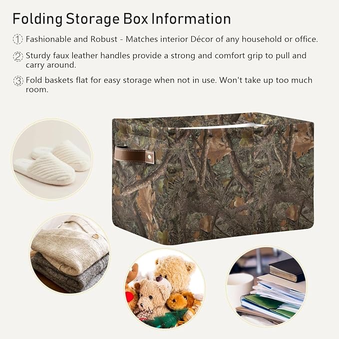 Camouflage Rectangular Storage Basket Organizer Bin Shelf Baskets For Clothes Gifts For Home Office Dorm-VerdiqueGarden