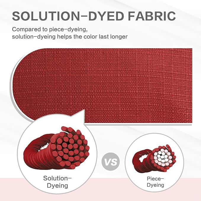 Aoodor 19" x 19" x 5" Tufted Outdoor Chair Cushions, Water Resistant & Fade Resistant Polyester Dining Chair Pads with 2 Straps for Patio Furniture, Set of 2-VerdiqueGarden