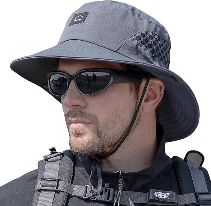 Fishing Hat, UPF50+ Wide Brim Sun Hat for Men Women, UV Protection Hiking Beach Bucket Hats Summer Safari Hat-VerdiqueGarden