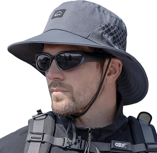 Fishing Hat, UPF50+ Wide Brim Sun Hat for Men Women, UV Protection Hiking Beach Bucket Hats Summer Safari Hat-VerdiqueGarden