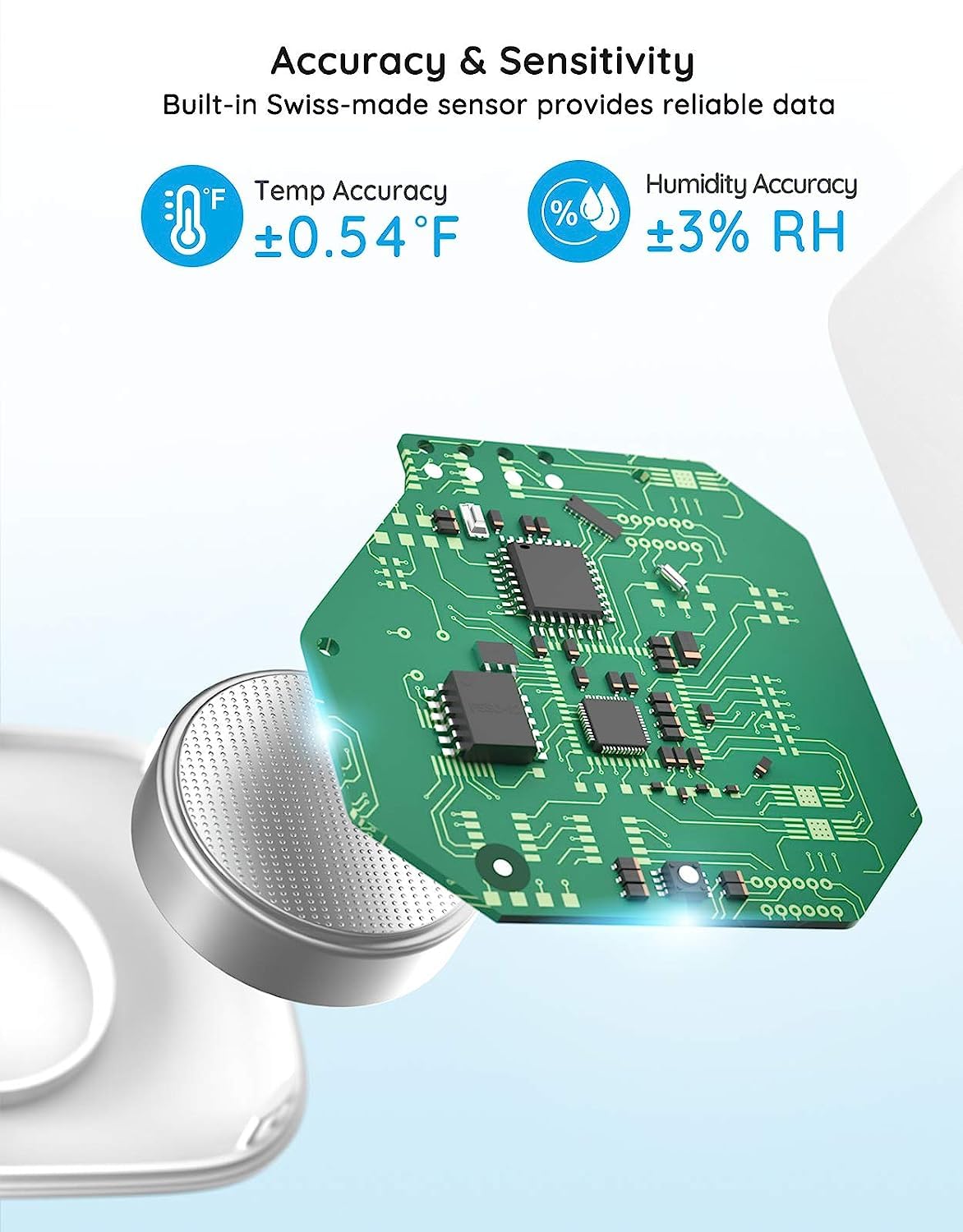 Govee Bluetooth Hygrometer Thermometer, Wireless Thermometer, Mini Humidity Sensor with Notification Alert, Data Storage and Export, 262 Feet Connecting Range, 3 Pack-VerdiqueGarden