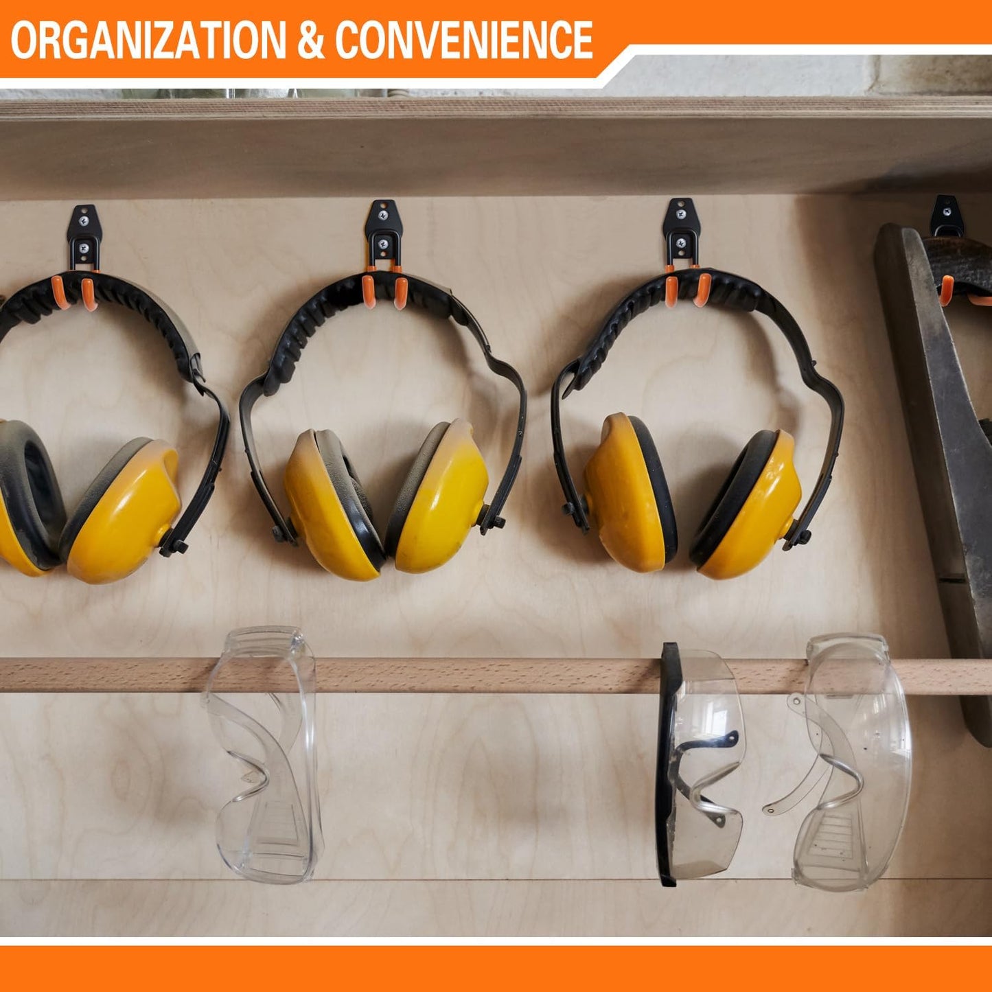 Heavy Duty Garage Hooks 6 Pack, J Shaped Hanger, Wall Mounted Storage System, Power and Garden Tool Organizer, for Hanging Ladders, Bikes Tires, Hose, Bulk Items-VerdiqueGarden