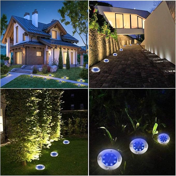 Solar Ground Lights - Upgraded Waterproof Garden Lights for Outdoor, Landscape, Yard, Deck, Lawn, Patio, Walkway (8 Pack Blue)-VerdiqueGarden
