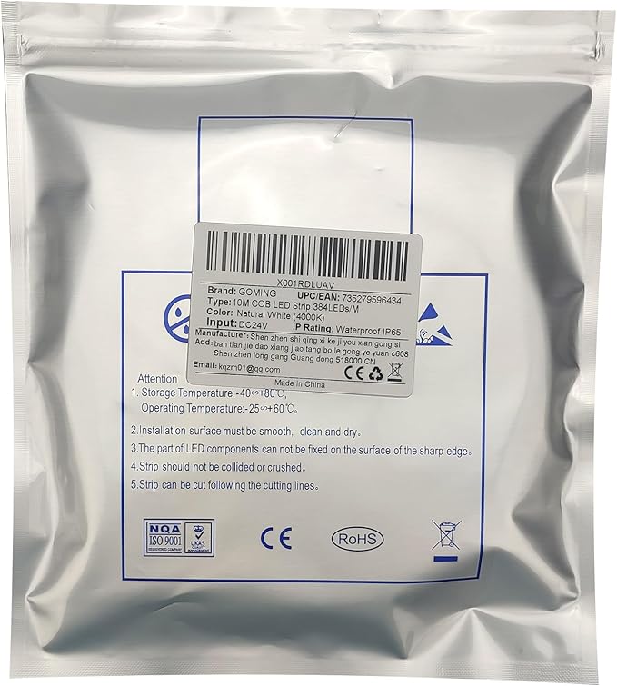 10M/32.8ft 24V COB LED Strip Light Waterproof IP65 Natural White 4000K Uniform Glow 3840LEDs CRI 93+ Flexible LED Tape Lights for DIY Cabinet Bedroom Kitchen Home Decor(No Power Supply)-VerdiqueGarden