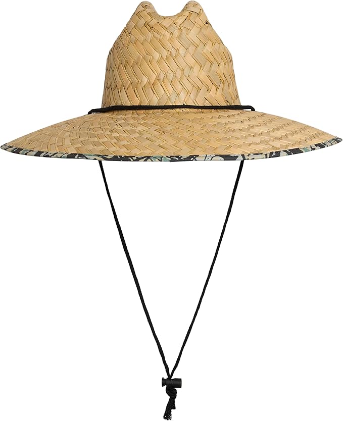 Quiksilver Men's Wide Brim Outdoor Lifeguard Straw Sun Hat-VerdiqueGarden