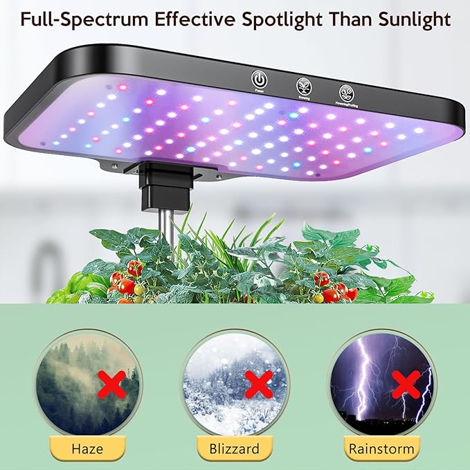 Hydroponics Growing System Herb Garden - HidroPony 15 Pods Indoor Gardening System with Grow Light, Stainless Steel Plants Germination Kit with Quiet Pump System, Gardening Gifts for Women-VerdiqueGarden