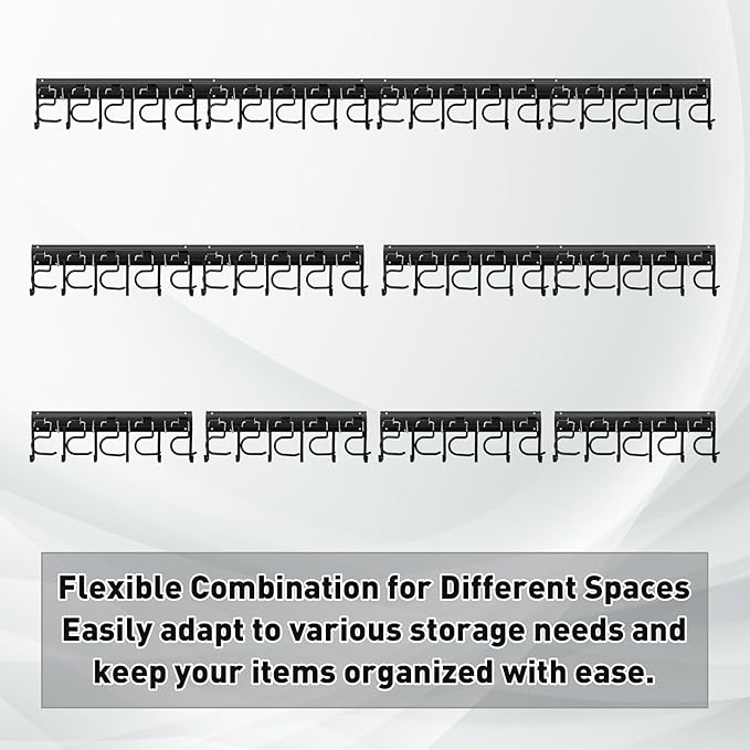 LEYU Metal Garage Tool Organizer Wall Mount, 2 Pack Garden Tool Organizer With Extension Cord Straps, Garage Organization Hooks and Hangers for Shed, Yard Storage, Wall Holder for Hanging Broom Mop-VerdiqueGarden