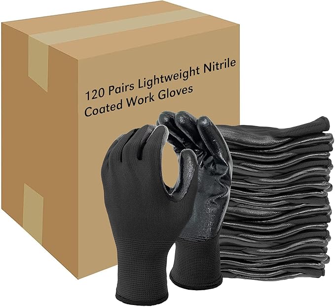 Evridwear Work Gloves with Grip Rubber Coated for Men Women Warehouse Mechanic,12 Pairs Bulk-VerdiqueGarden