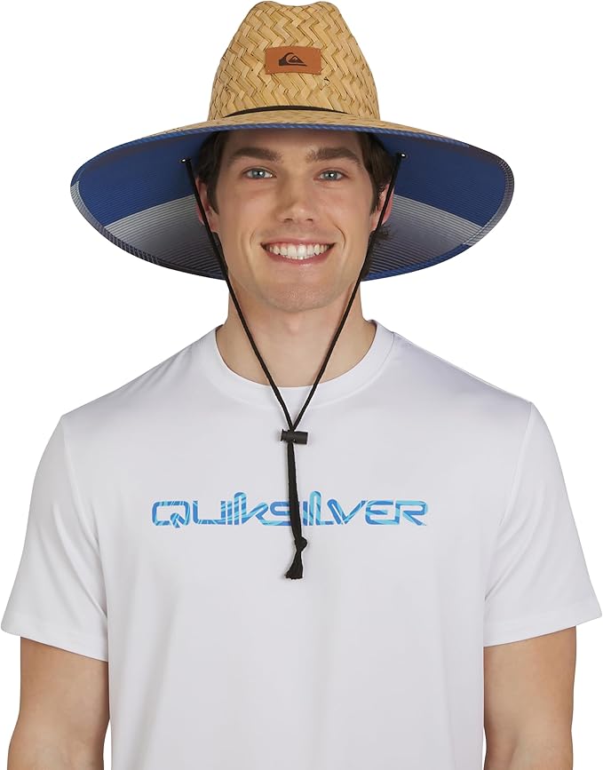 Quiksilver Men's Wide Brim Outdoor Lifeguard Straw Sun Hat-VerdiqueGarden