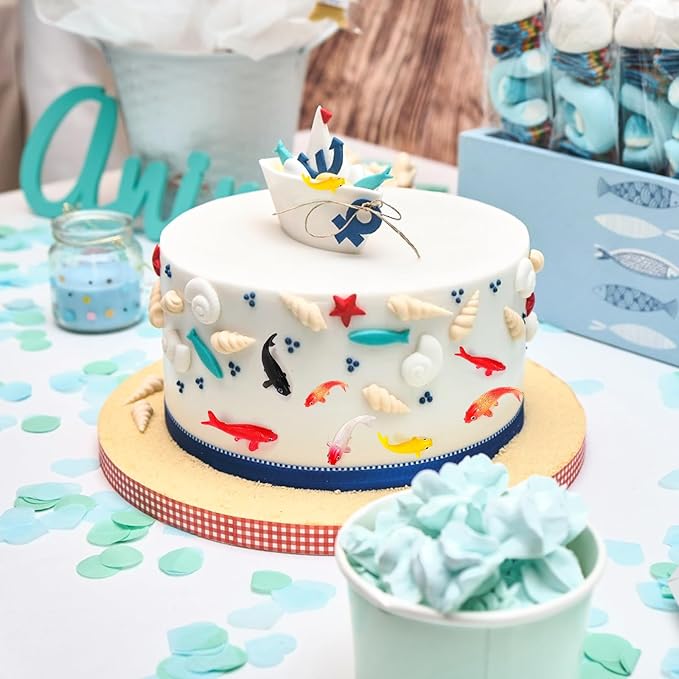 ZENFUN 50 Packs Mini Koi Fish, Cute Miniature Fish Fake Mini Fish Set, Plastic Small Koi Fish, Tiny Fish Model Bulk for Ornament Supplies, Cake Decoration, Fish Tank DIY, Fairy Garden Supplies-VerdiqueGarden