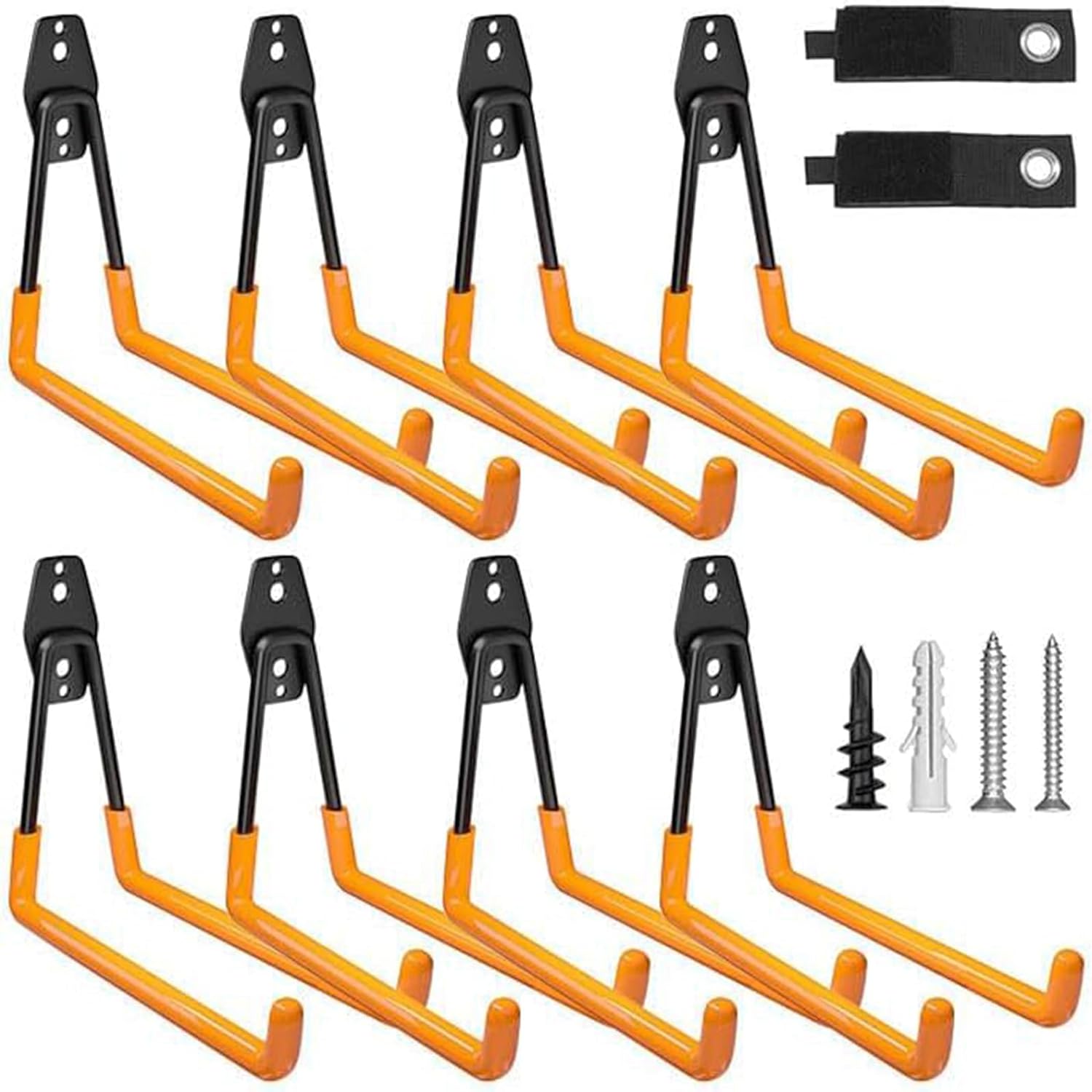Garage Hooks Heavy Duty, 10 Pack Wall Mount Storage Hangers with Extension Cord Holder Organizer, for Power Tool, Garden Tool, Utility, Ladder, Hose and More-VerdiqueGarden