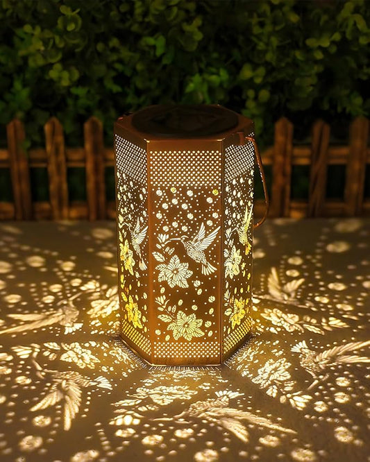 Hummingbird Solar Lantern Outdoor Waterproof - Birthday Gifts for Women Mom Grandma Men, Mothers Day Gifts, Solar Lights Outdoor Hanging Garden Decor for Outside, Patio, Yard, Lawn-VerdiqueGarden