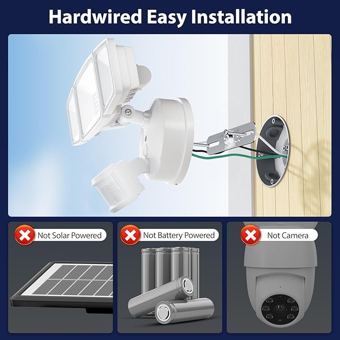 Onforu 65W LED Flood Light Motion Sensor Outdoor, 6500lm Security Light with Three Head, IP65 Waterproof Exterior Floodlight, 6500k Wall Light for Entryways Stairs Yard Garage-VerdiqueGarden