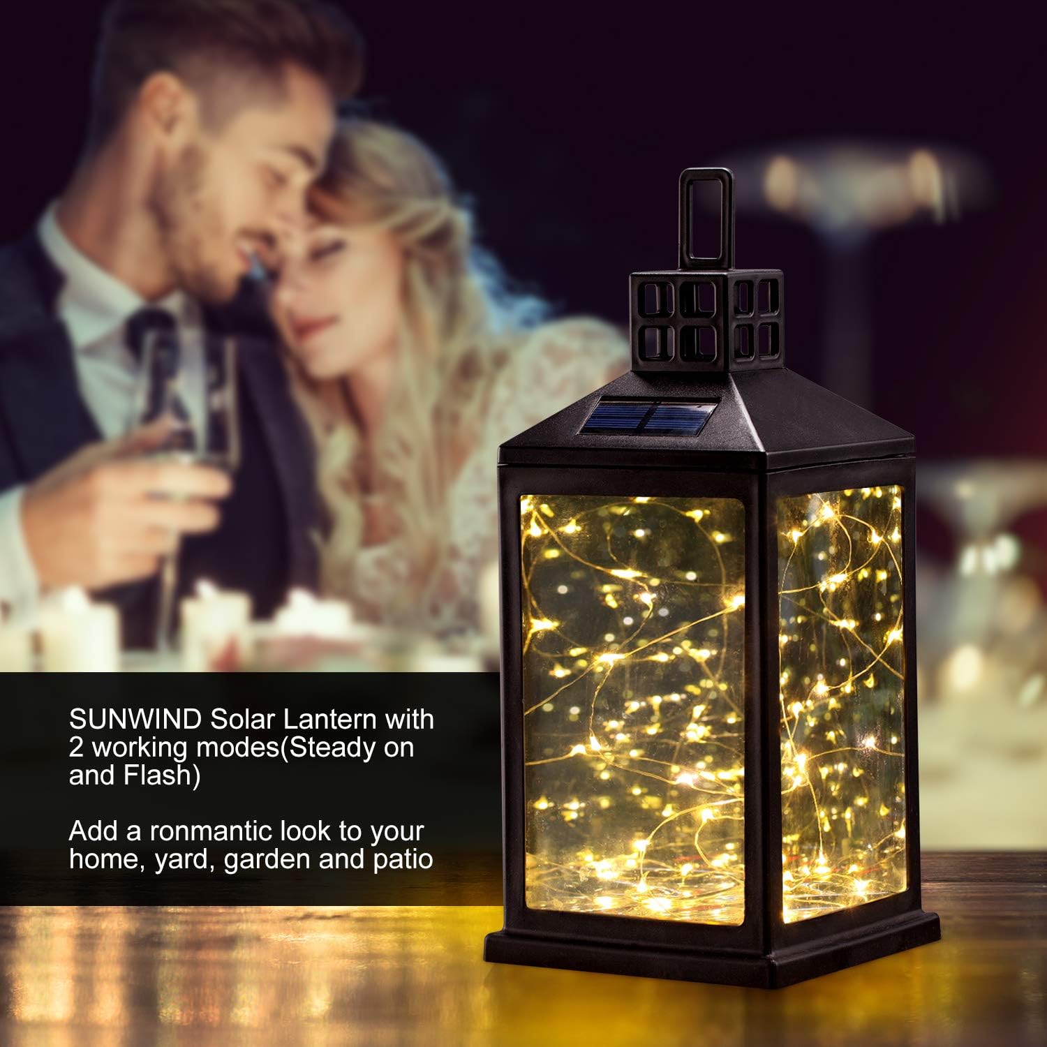 Solar Lantern Lights Outdoor SUNWIND Waterproof Solar Table Lamp Hanging Lighting with 40 Warm White LEDs for Garden Patio Landscape Decoration-VerdiqueGarden