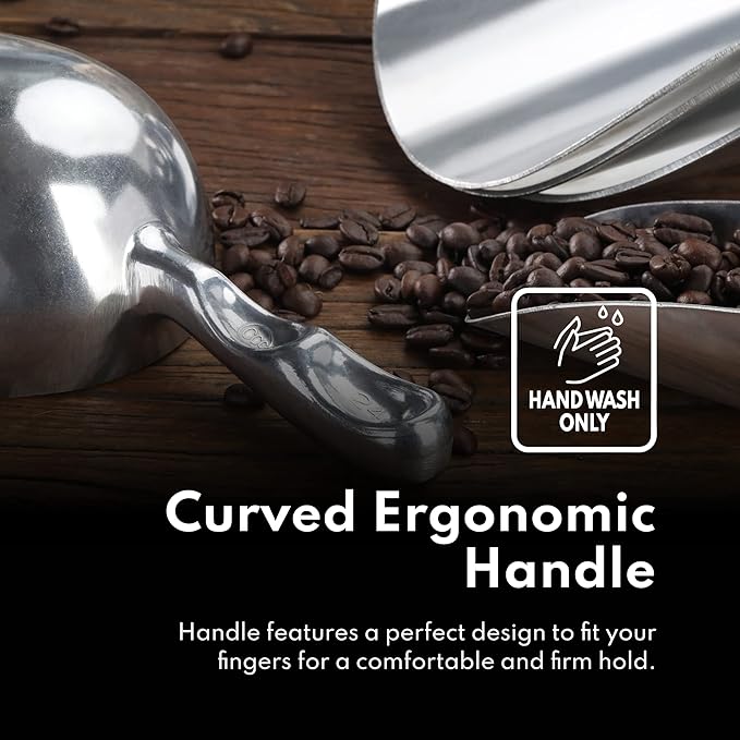 New Star Foodservice 34509 One-Piece Cast Aluminum Round Bottom Bar Ice Flour Utility Scoop, 5-Ounce, Silver (Hand Wash Only)-VerdiqueGarden