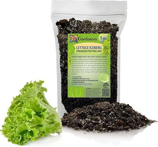 Premium Potting Soil Blend for Lettuce Iceberg - The Ultimate Mix for Healthy, Vibrant, and Crisp Lettuce - 1 Quart-VerdiqueGarden