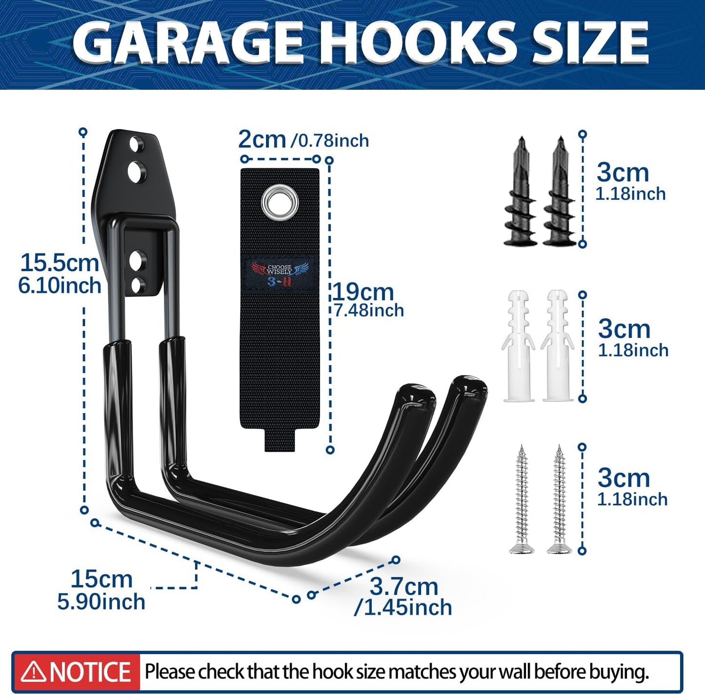 3-H Large Garden Hose Holder Wall Mount 4 Pack,Solid Steel Hose Hanger,Water Hose Holders for Outside,Perfect for Hanging Outdoor Air Hose,Ropes,Pipes,Garden Tools,Ladders,Bikes,Bulk Items(Black)-VerdiqueGarden