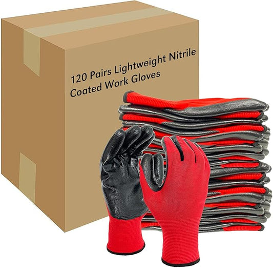 Evridwear Work Gloves with Grip Rubber Coated for Men Women Warehouse Mechanic,12 Pairs Bulk-VerdiqueGarden