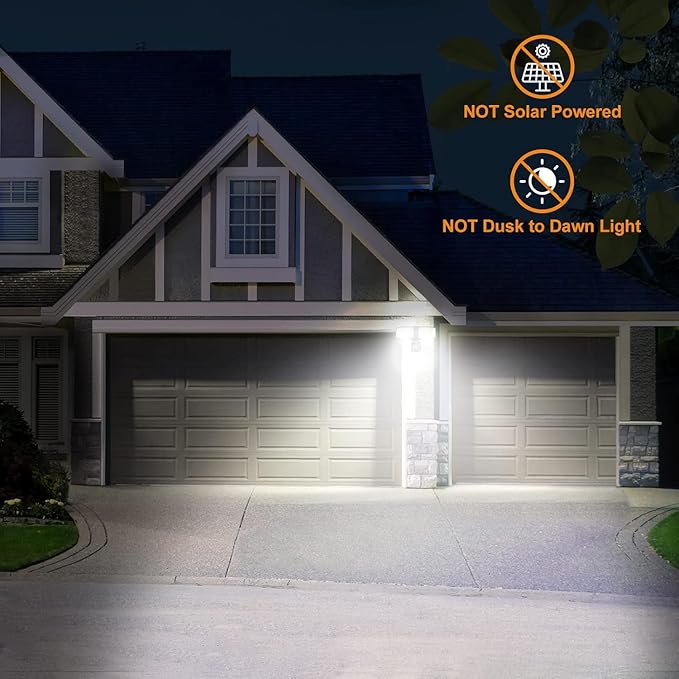 LEPOWER LED Motion Sensor Security Lights Outdoor, 30W 3200LM, 5500K, IP65 Waterproof, 2 Head Motion Detector Flood Light for Garage, Yard, Porch, White (NOT Solar Powered)-VerdiqueGarden