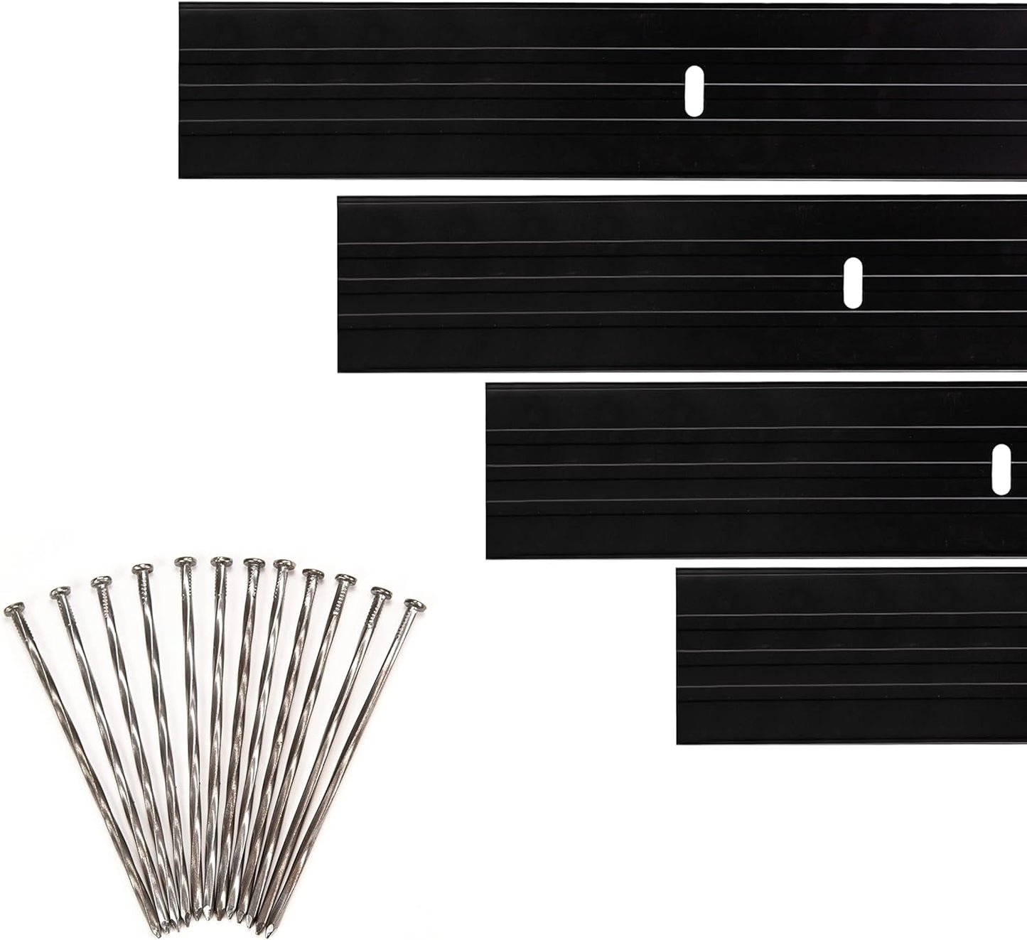 Dreamscape YardEdge Aluminum Landscape Edging - 8 Strips, 6ft Each (48ft Total), Black Duraflex Paint - Professional Quality Landscaping Border, Metal Divider for Lawn, Garden, Flowerbed-VerdiqueGarden