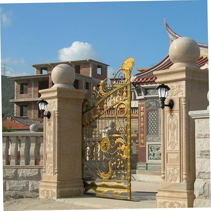 DOITOOL Solar Wall Lights Outdoor, 6-Pack Hexagonal LED Wall Sconce, Black, 16x28CM, IP44 Waterproof, Automatic On/Off, Outdoor Porch Garden Fence Landscape Hotel Restaurant Patio-VerdiqueGarden