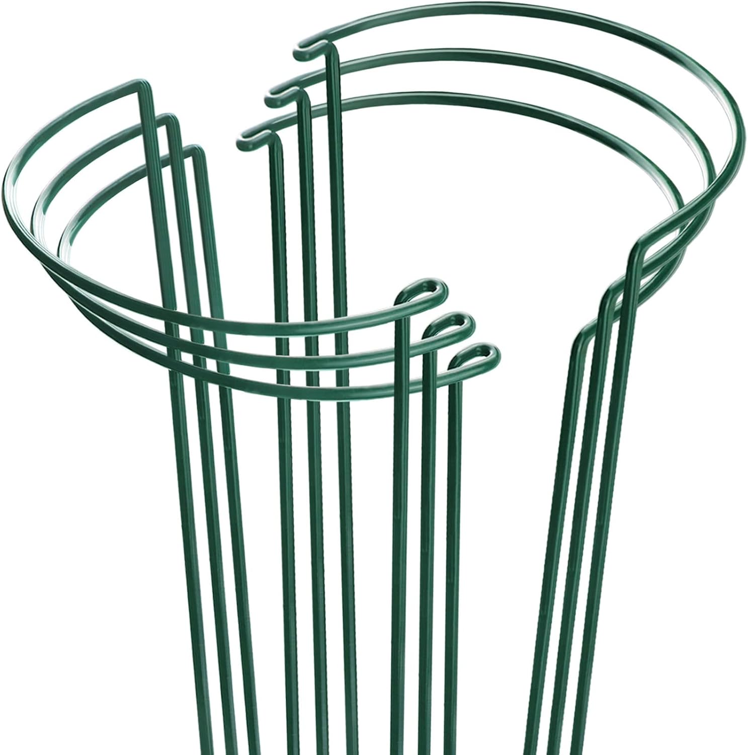 HiGift Plant Support Stakes, 6 Pack Metal Peony Cages and Supports, Garden Stakes Plant Support Cage, Large Plant Support Ring for Outdoor Indoor Snake Plant Peony Rose Flowers Vine (10" W x 15.8" H)-VerdiqueGarden
