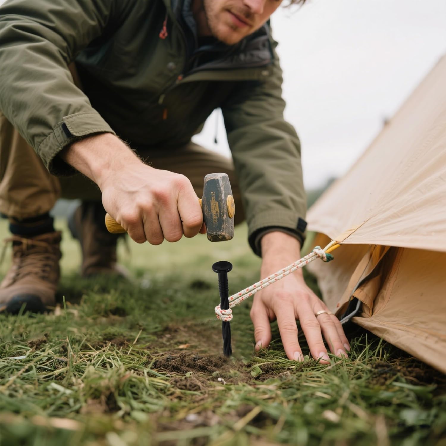 100Pcs 8-Inch Plastic Landscape Edging Spikes, Spiral Anchoring Nails for Weed Barrier, Paver Edging, Landscape Edging, Artificial Turf, Grass Pathways, and More-VerdiqueGarden