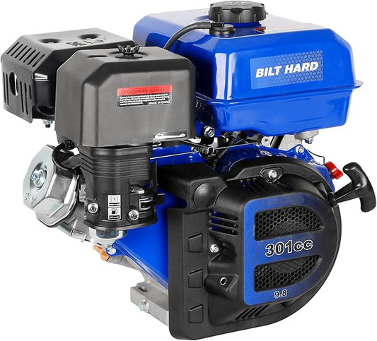 BILT HARD 301cc 10HP Gas Powered Engine, Horizontal 4 Stroke OHV Gas Motor, Shaft 1" Diameter, 3.48" Length, 1/4" Keyway, Replacement for Compressor, Log Splitter-VerdiqueGarden