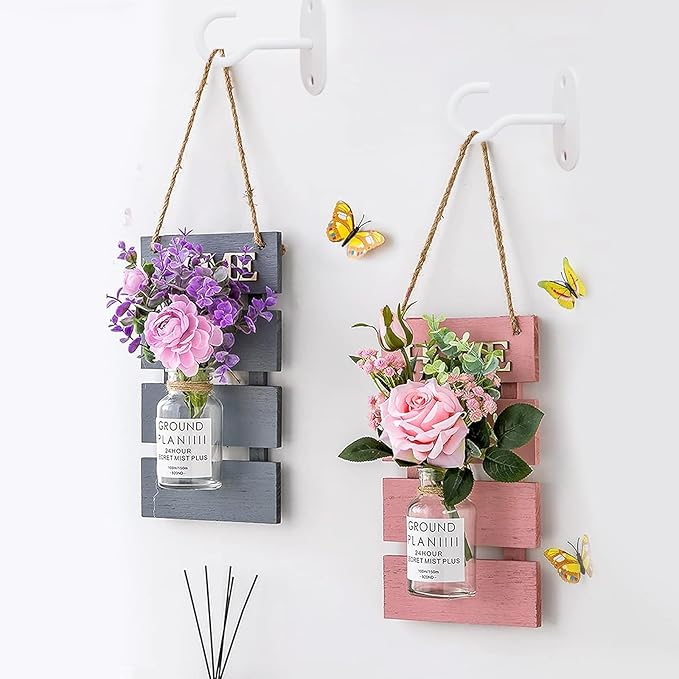 Ceiling Hooks for Hanging Plants-Metal Heavy Duty Wall Mounted Hangers for Hanging Bird Feeders, Planters, Wind Chimes, Include Professional Drywall Anchors (Pure White) 3 Pack-VerdiqueGarden