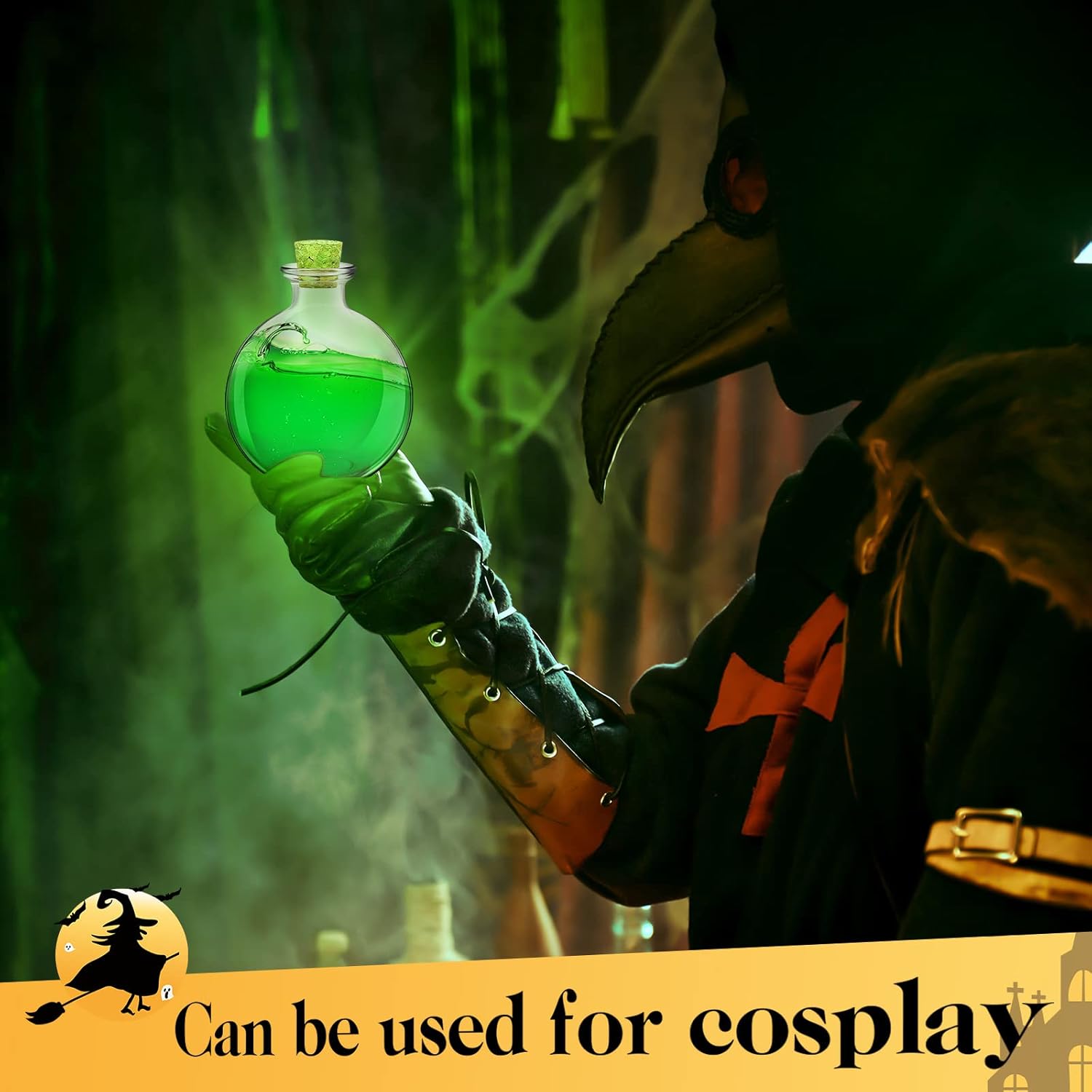 Tessco for you 12 Pcs Potion Bottles Round Glass Clear Potion Jars 8.5 oz Spherical Decorative Witch Bottles Wizard Stuff for Liquor Halloween Decoration DIY Art Crafts Gift (Classic)-VerdiqueGarden