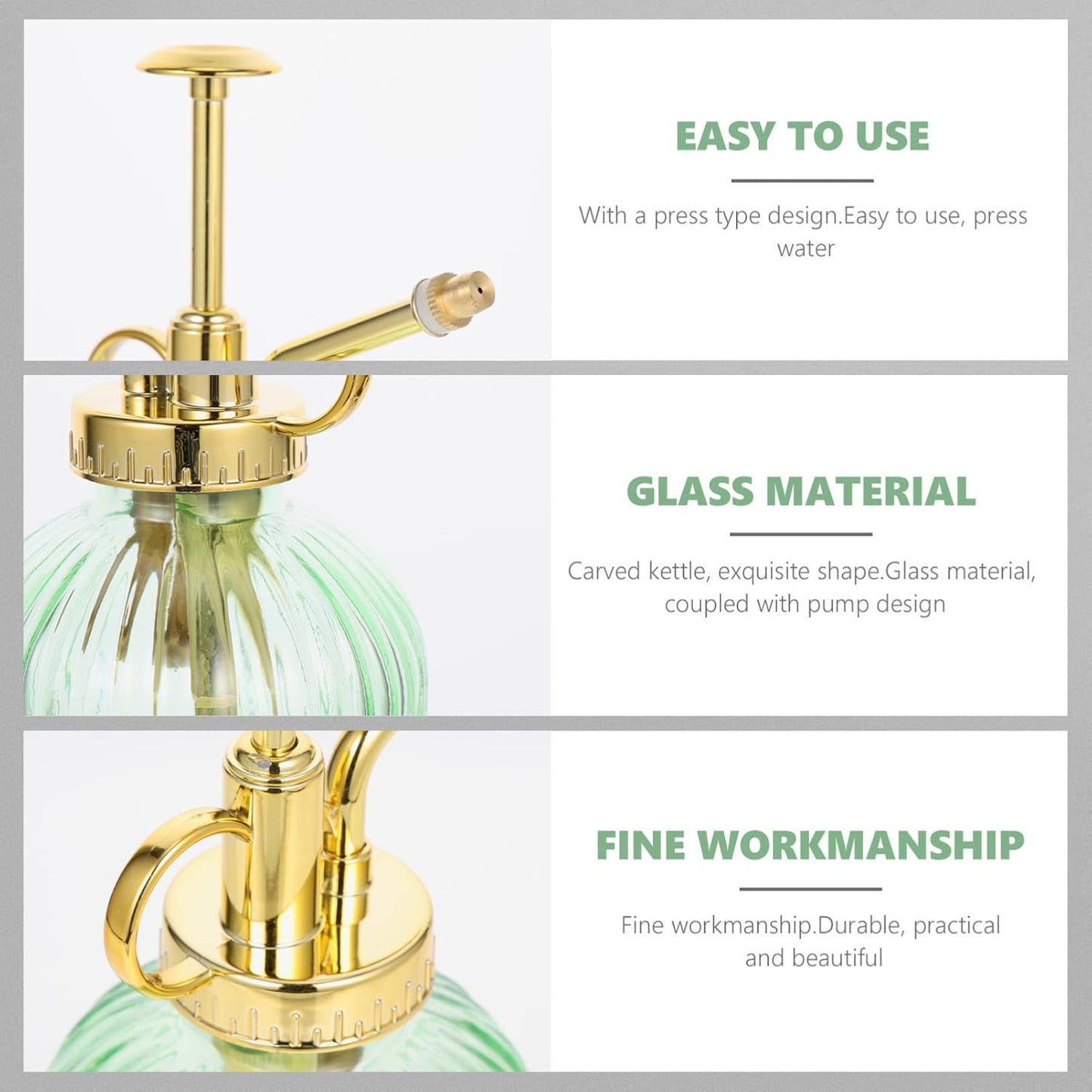 Vintage Glass Watering Bottle Retro Plant Mister with Pump for Indoor and Outdoor Use for Plants Succulents and Bonsai Trees Charming Decoration-VerdiqueGarden