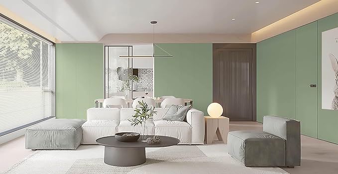 Dimoon 590''x17.3'' Green Skin Peel and Stick Wallpaper Contact Paper Modern Self Adhesive Wall Paper Removable Renter Friendly Textured Solid Color Vinyl Roll (590''x17.3'',Light Green Skin)-VerdiqueGarden