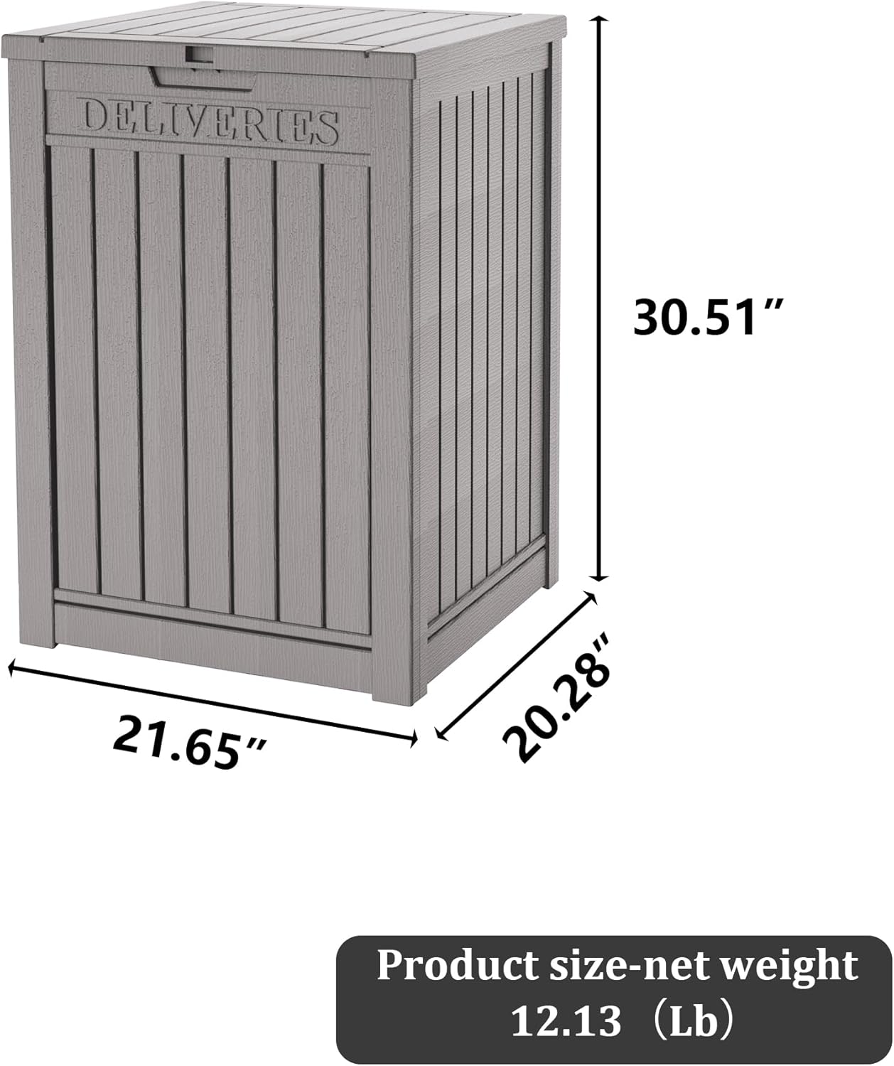 55 Gallon Outdoor Storage Box Waterproof Lockable Resin Deck Box Large, Patio Storage Bin for Pool Accessories Cushion Furniture, Garden Tools, UV-Resistant Outside Delivery Grey-VerdiqueGarden