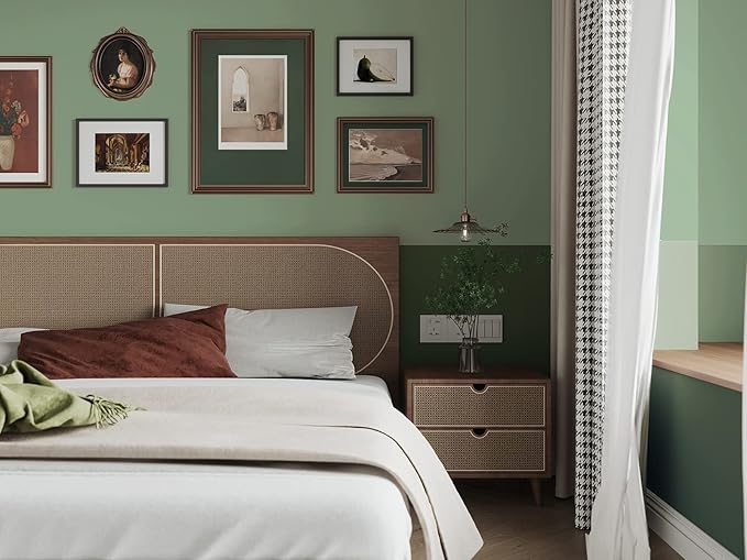 Dimoon 118''x17.7'' Green Peel and Stick Wallpaper Contact Paper Modern Self Adhesive Wall Paper Removable Renter Friendly Textured Solid Color Shelf Cabinet Vinyl Roll (118''x17.7'',Light Green)-VerdiqueGarden