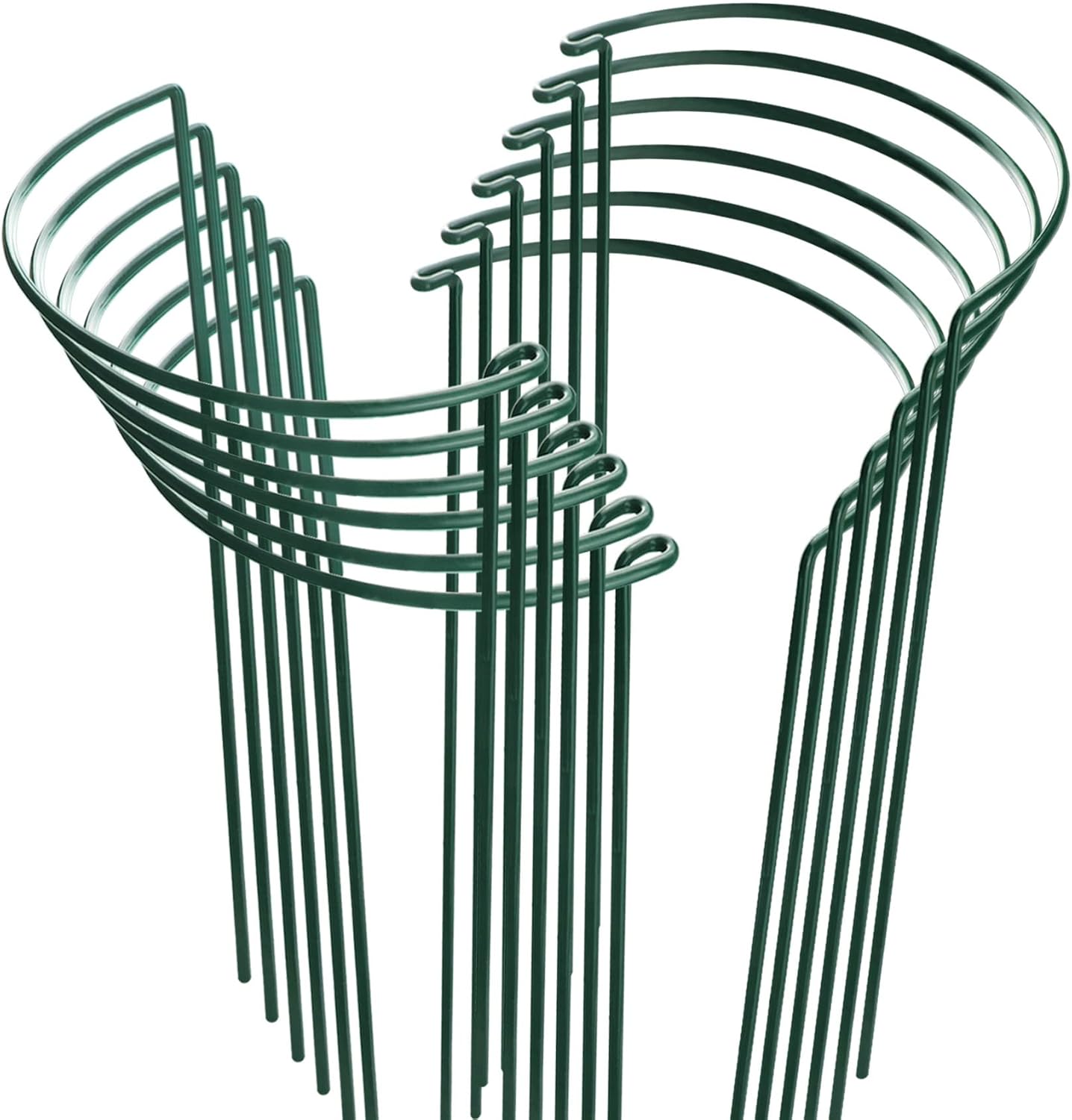 HiGift 12 Pack Plant Stakes for Indoor Plants, Metal Garden Peony Support Cages, Outdoor Plant Supports Ring Prop, Large Plant Stake for Hydrangea,Rose,Flower,Vine,Potted Plants (10" W x 15.8" H)-VerdiqueGarden