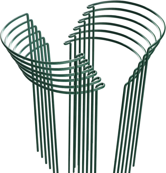 HiGift 12 Pack Plant Stakes for Indoor Plants, Metal Garden Peony Support Cages, Outdoor Plant Supports Ring Prop, Large Plant Stake for Hydrangea,Rose,Flower,Vine,Potted Plants (10" W x 15.8" H)-VerdiqueGarden