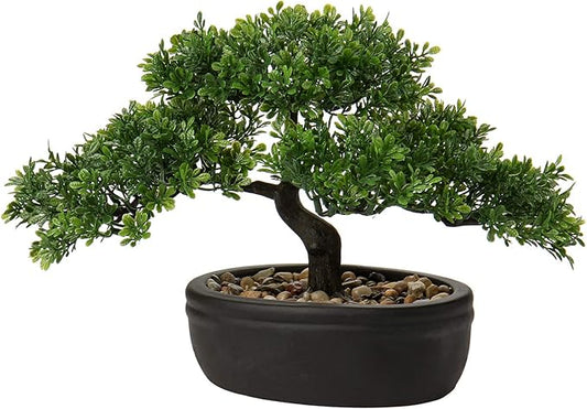 Artificial Bonsai Tree Juniper Faux Plants Indoor Small Fake Plants Decor with Ceramic Pots for Home Table Office Desk Bathroom Shelf Bedroom Living Room Farmhouse Decorations-VerdiqueGarden
