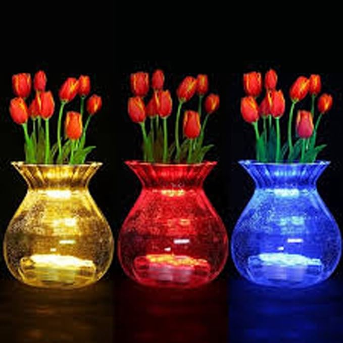 Bright LED Floral Tea Light Submersible Lights for Party Wedding (RGB(Changing Color), 20 Pack)-VerdiqueGarden