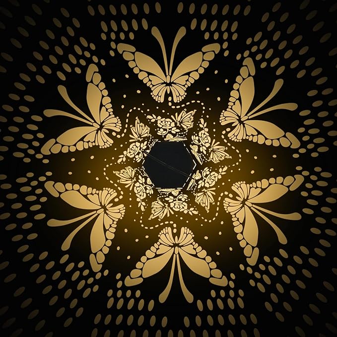 4 Pack Butterfly Solar Lanterns Outdoor Waterproof - Birthday Gifts for Women, Mom, Butterflies Solar Lights Outdoor Hanging Garden Decor for Outside, Patio, Outdoor, Yard, Lawn, Balcony-VerdiqueGarden