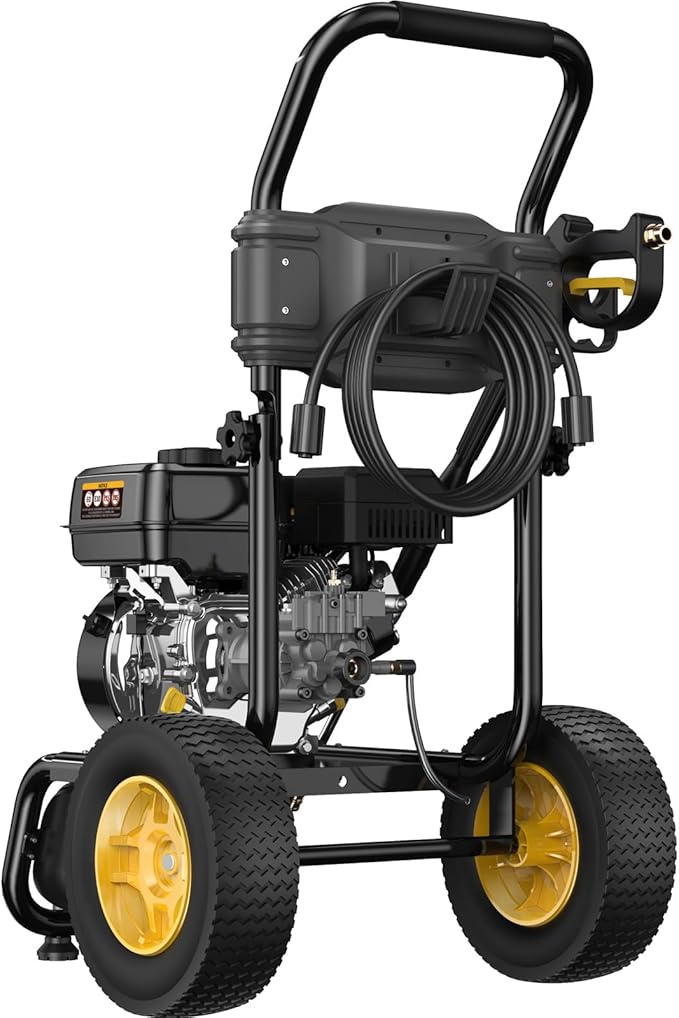 Heavy-Duty Gas Pressure Washer, 3500Psi at 2.6Gpm Power Washer,Portable, 30feet Pressure Hose,Industrial Style,Axial Cam Pump, for Siding, Driveway, House, Car, RV, Paint Preparation etc-VerdiqueGarden