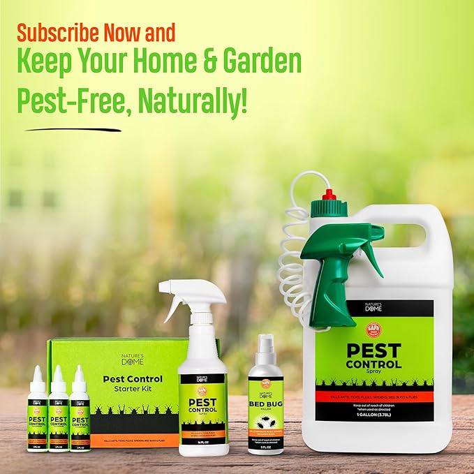 Nature's Dome 12 oz Pest Control Concentrate – Makes 1 Gallon – Eco-Friendly, Plant-Based Formula for Ant, Roach, Spider, Fly, Flea & Insect Control – Child & Pet Safe for Indoor/Outdoor Use-VerdiqueGarden