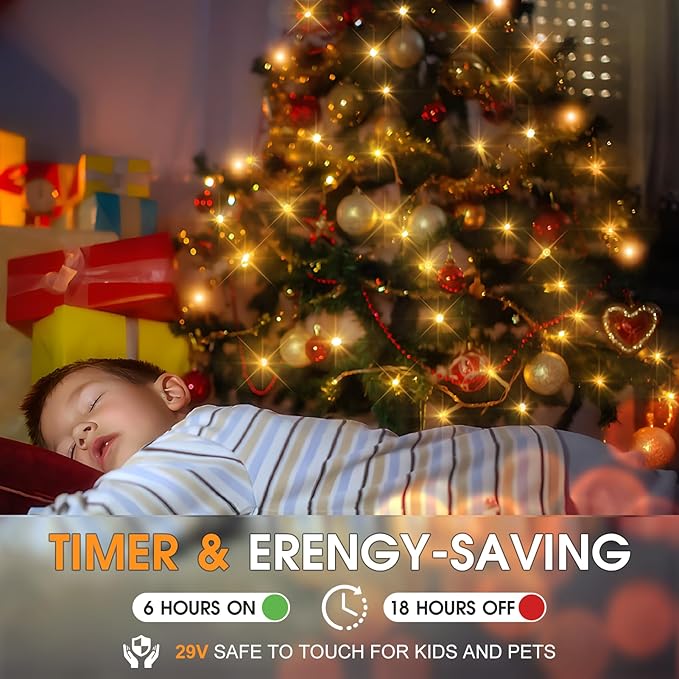 KNONEW 403FT 1000 LED Christmas Lights Outdoor String Lights 8 Modes & Timer Fairy Light Plug in Waterproof LED String Lights for Xmas Yard Tree Wedding Party Holiday Decorations (Warm White)-VerdiqueGarden