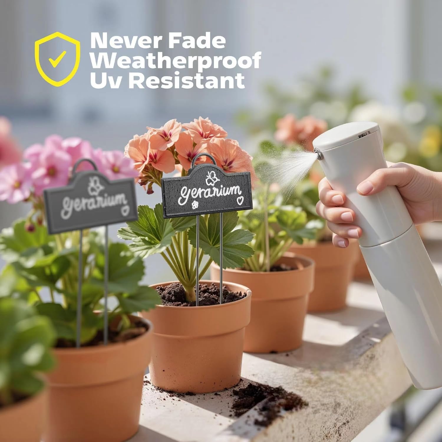 Stainless Steel 304 Plant Labels Weatherproof, Metal Garden Label Tall Markers 25 Pack for Outdoor Plants Vegetables Herb Seedlings Flowers with a Pen, Label Area 3.74'' x 1.39'' Height 10.75 Inch-VerdiqueGarden