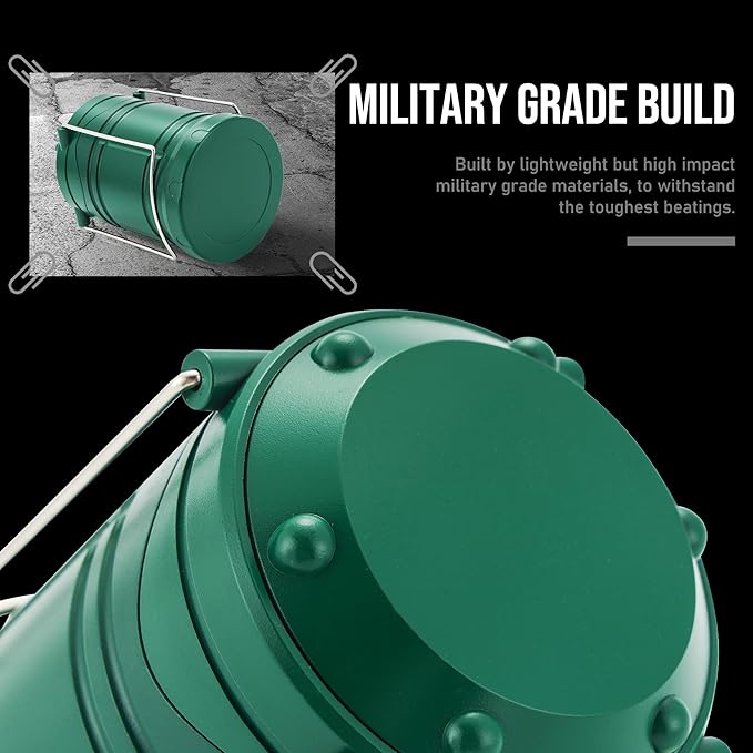 Lichamp LED Camping Lantern, 4 Pack Battery Powered Flashlight for Power Outages, Portable Collapsible Hanging Light Essential for Home, Outdoor, Emergency Lamp Survival Kit Gear for Hurricane, C5-VerdiqueGarden